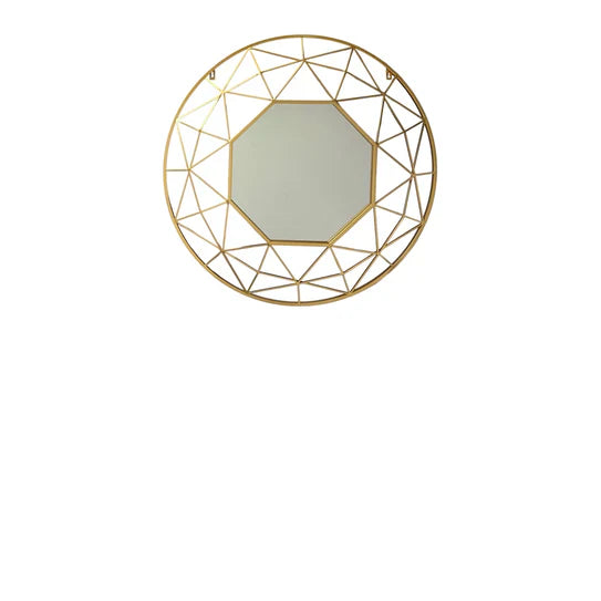 Golden Gem: Geometric Wall Mirror