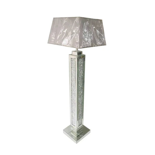 Radiant Tower: Mirrored Crystal Floor Lamp